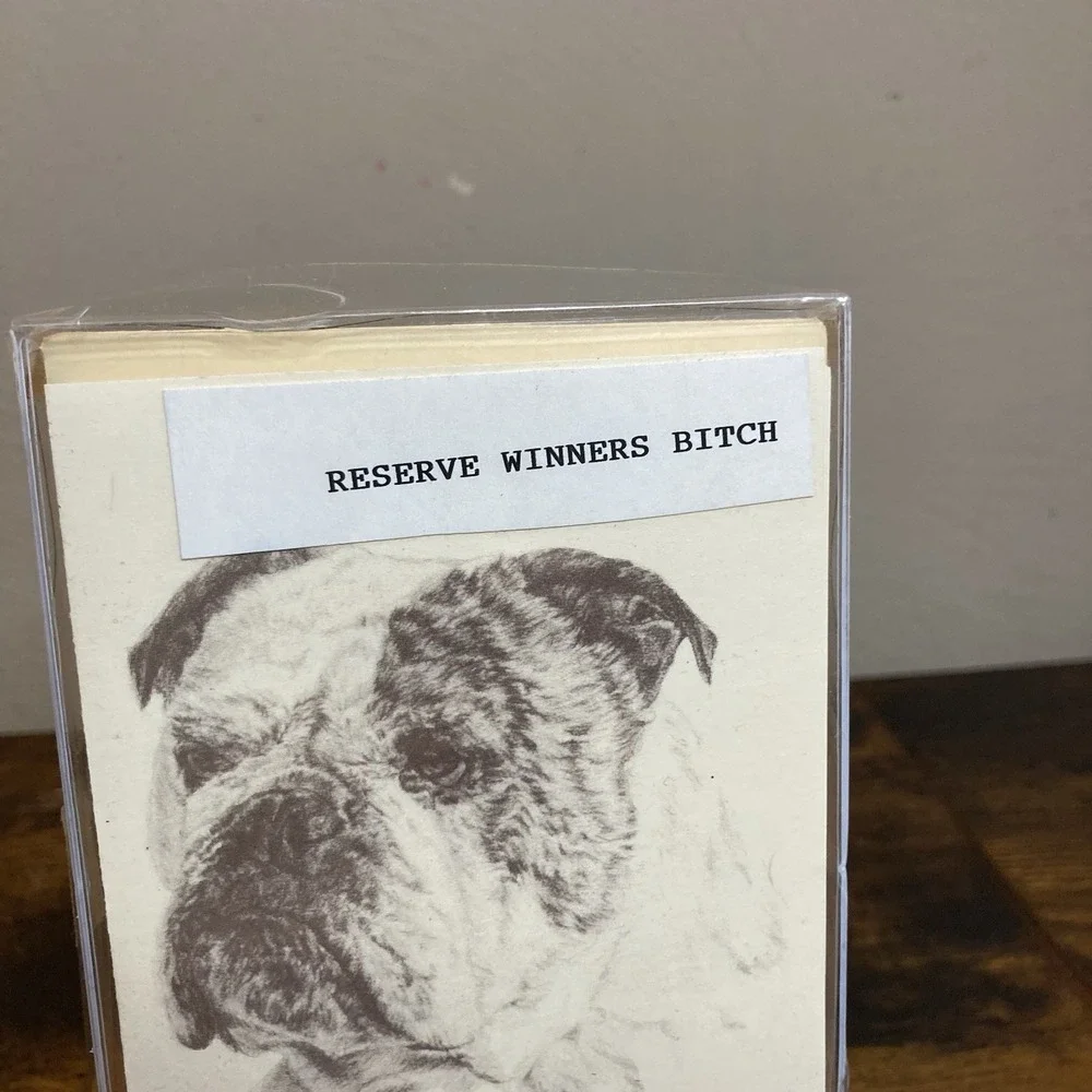 Anne Wolff Bulldog Cards 12 Notes & Envelopes Picture Pets Inc 5.5x3.5in Art